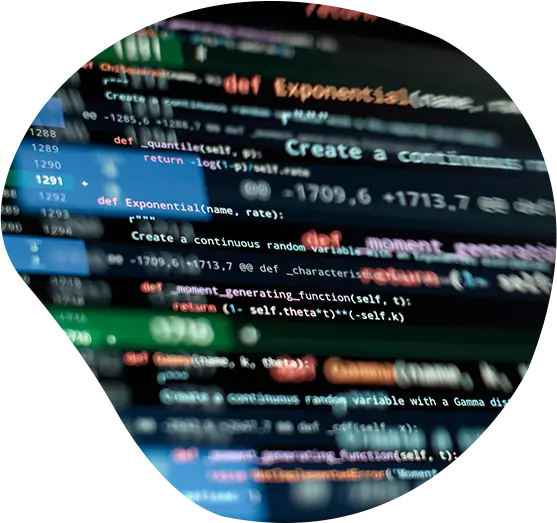 Software Code auf einem Screen